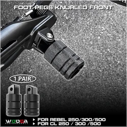 Foot Pegs Knurled Front For Honda Rebel CMX 250 300 500 2017-2025 Footpegs Pedals Footrest CL 250 300 500 Passenger Rear FootPeg