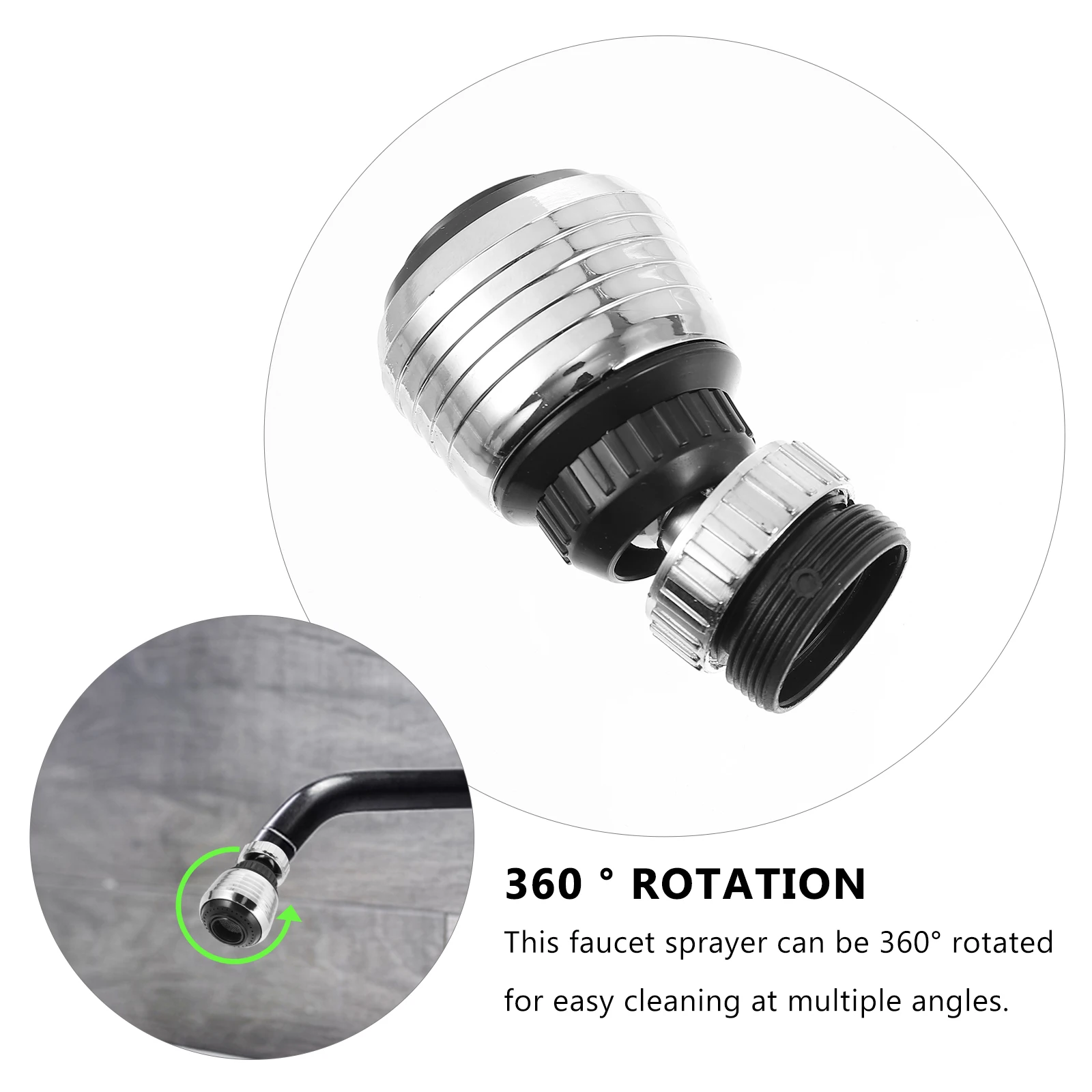 

4 Pcs Rotating Head Water Nozzle Replacement Faucet for Kitchen Sink Sprayer Shower Plastic Durable