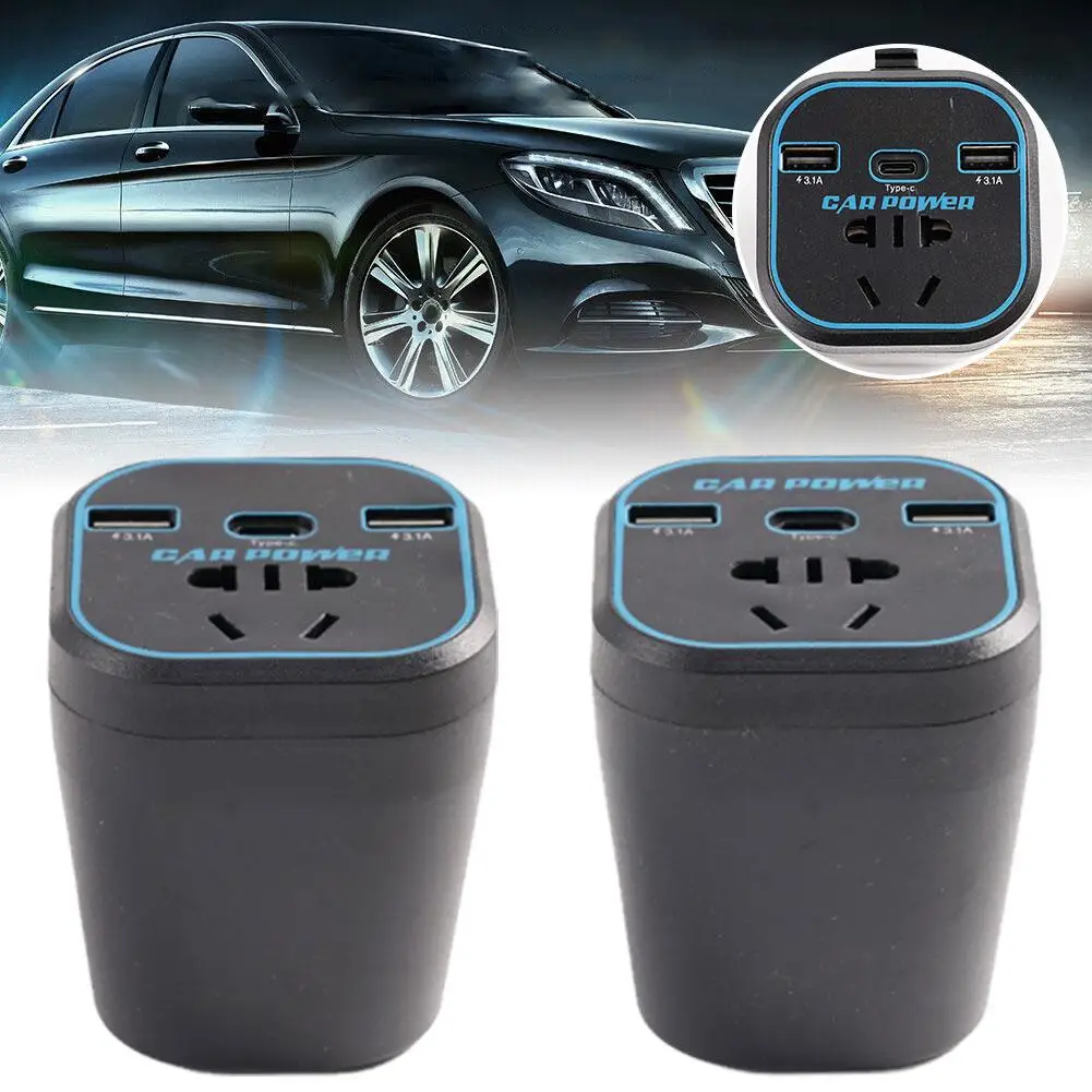 For Laptop Tablet Camera150W 12V 24V To 220V Car Power Inverter Led Display 3 USB Ports + Cigarette Lighter Voltage Transformer