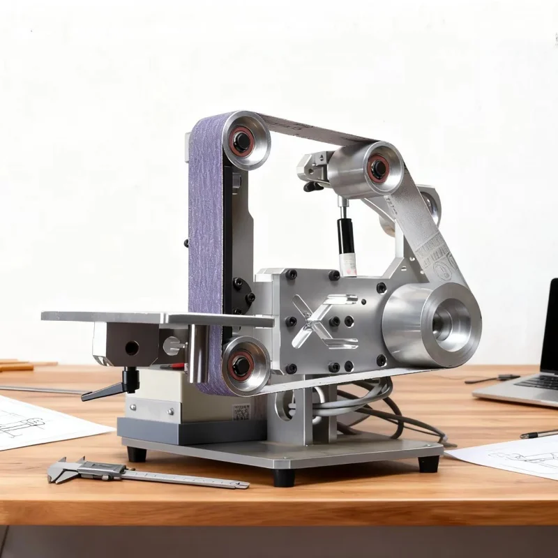 Benchtop Mini Belt Sander Multi Angle Adjustable Metal Wood Polishing Grinding Machine Variable Speed Small Belt Grinder