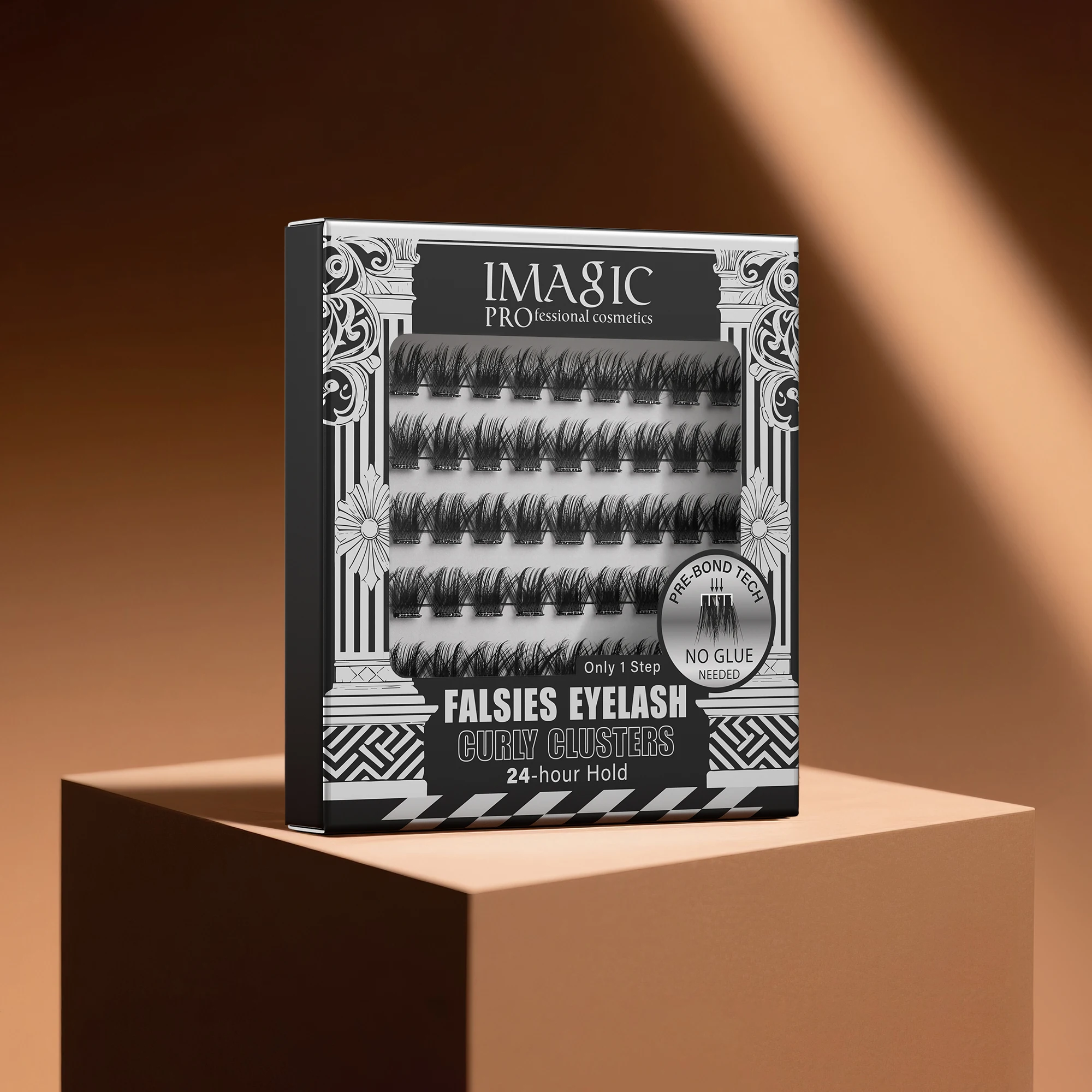 IMAGIC FALSIES ملحقات رمش طبيعية ناعمة سميكة لا حاجة للغراء مجموعات مجعدة مسبقة الربط مجموعة 6 أزواج