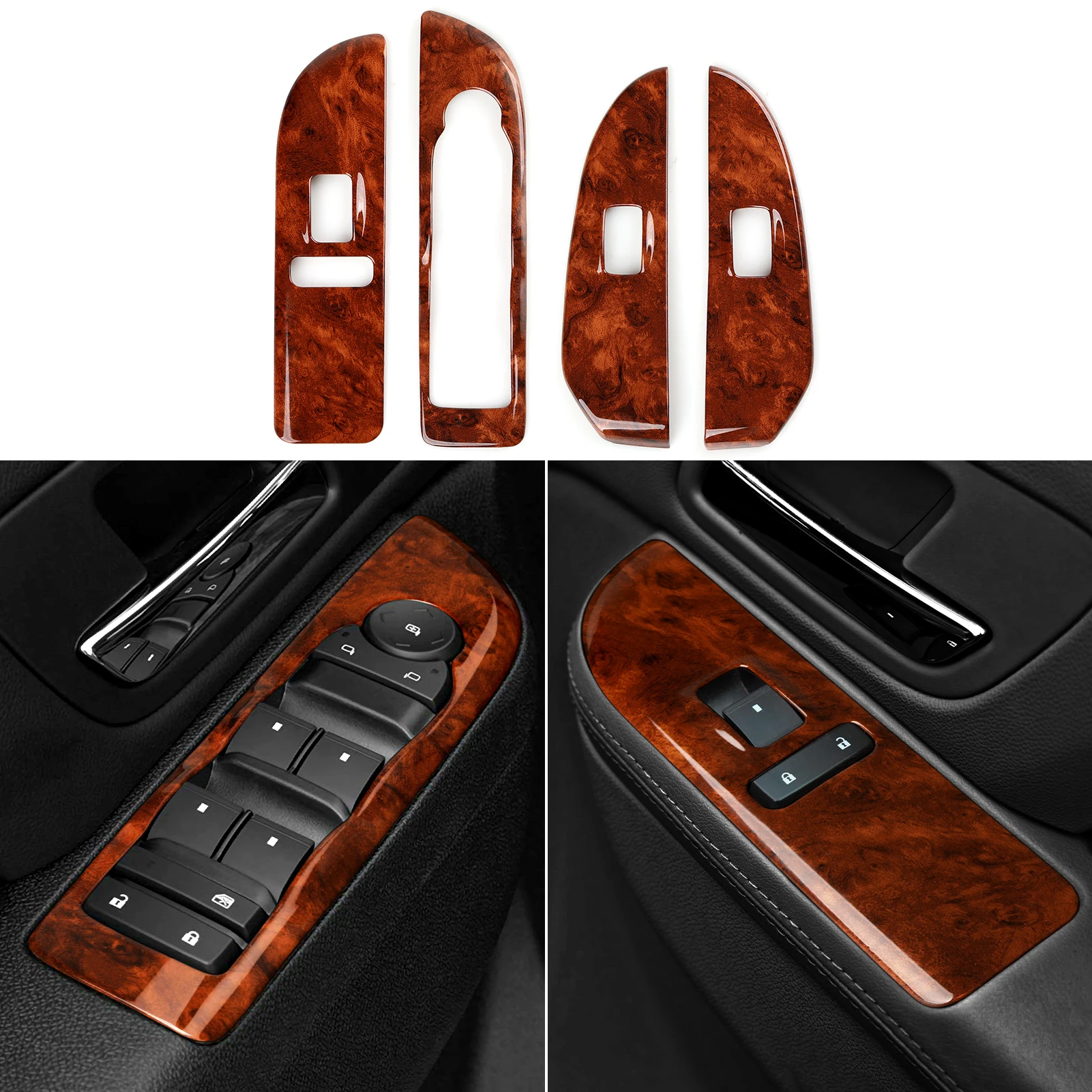 Panel de interruptor de elevación de ventana de coche, pegatina Interior para Chevrolet Avalanche Silverado Suburban Tahoe GMC Sierra Yukon XL, accesorios