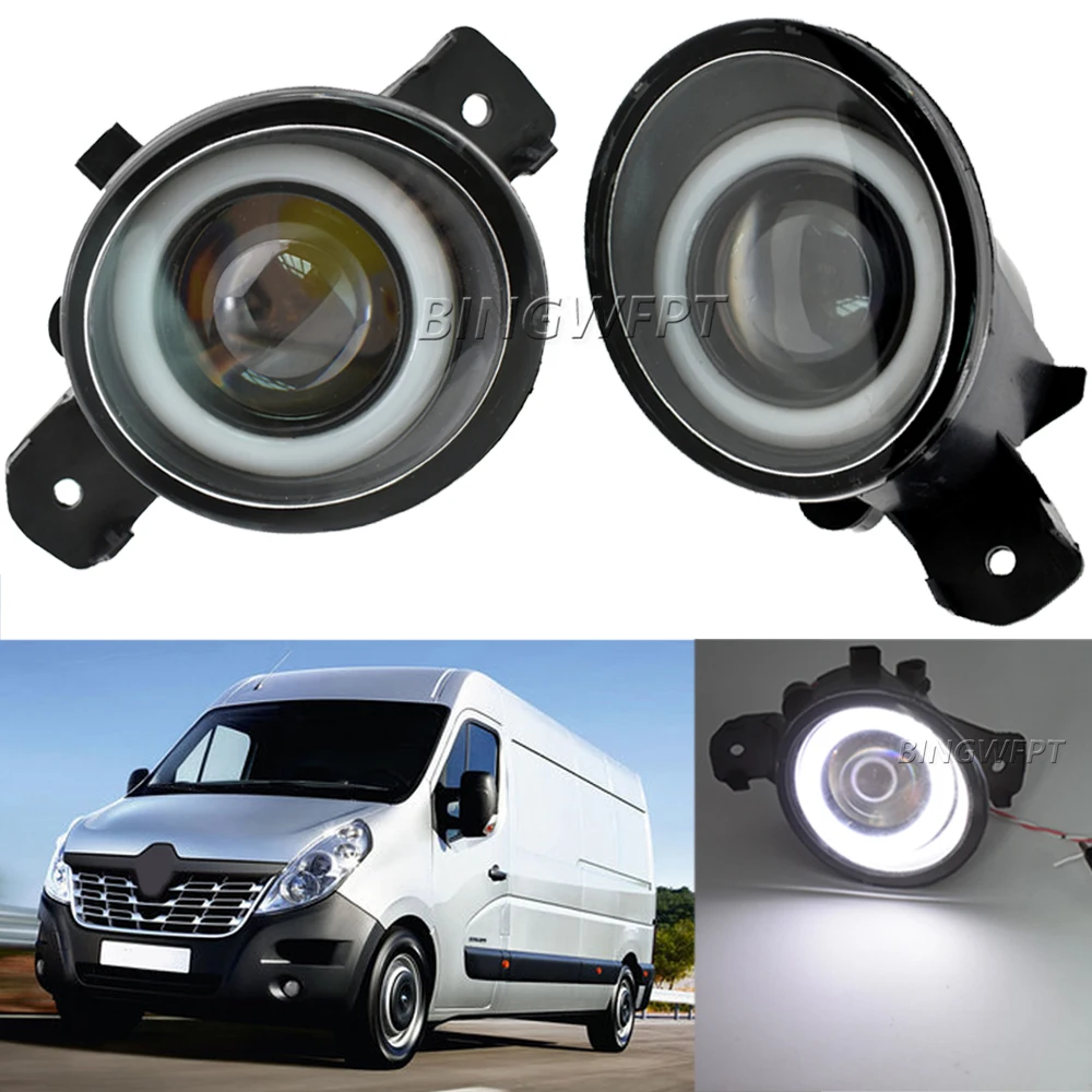 Right + Left Car H11 LED Light Fog Light DRL 12V For Renault Master 3/III 2010 2011 2012 2013 2014 2015 Angel Eye Fog Lamp