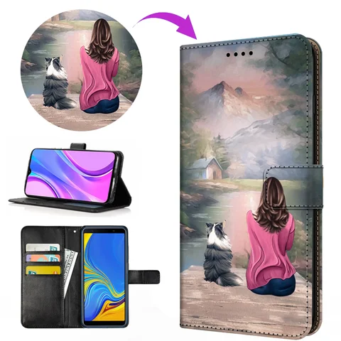 Customized Photo Leather Flip Case for Samsung A17 A36 A26 A16 A54 A53 A52 A03 A14 A72 S25 S24 S23 S22 Print Picture Cover