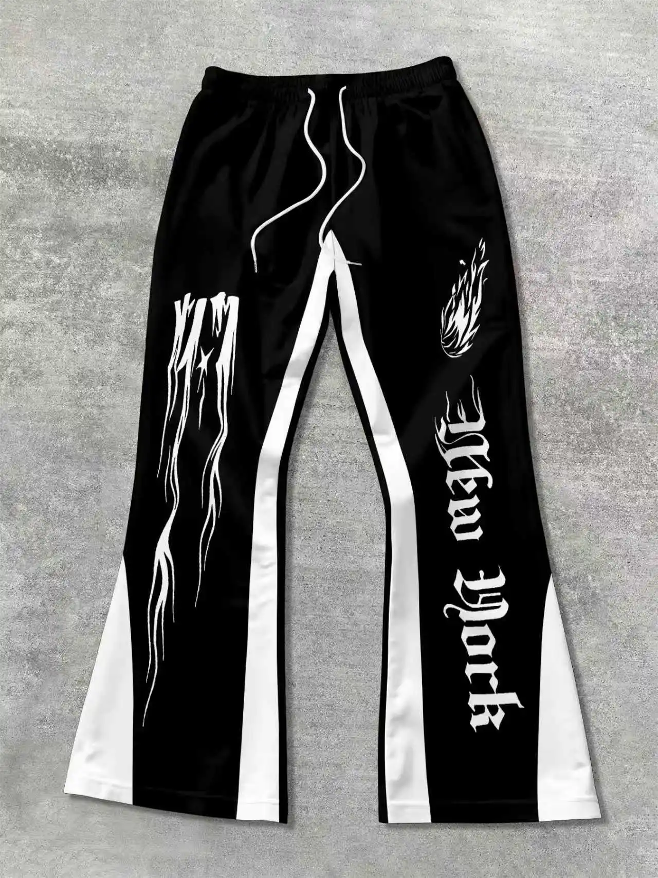 

Sweatpants Y2k Flared Pants Men Loose 3D Print Trousers Casual Mid Waist Sporty Female Clothes Streetwear Hip Hop Vintage Pants