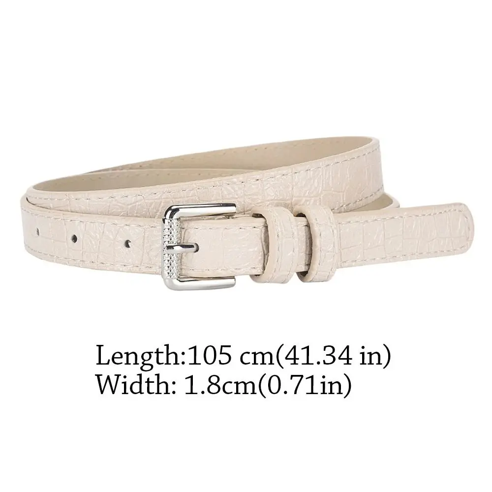 Vintage Crocodile Pattern Women's Belt PU Leather Simple Waistband Belts Designer Luxury Leather Belt Dresses
