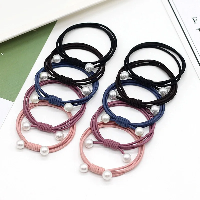 10PCS/Set Hair Ties Elastic Rubber Bands Women Basic Hair Bands Headband Hair Ropes Ties Simple Fashion Hair Accessories Lady