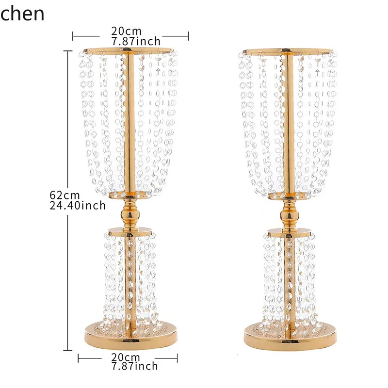 

DSA iron crystal electroplated gold aisle runner wedding banquet floral decoration
