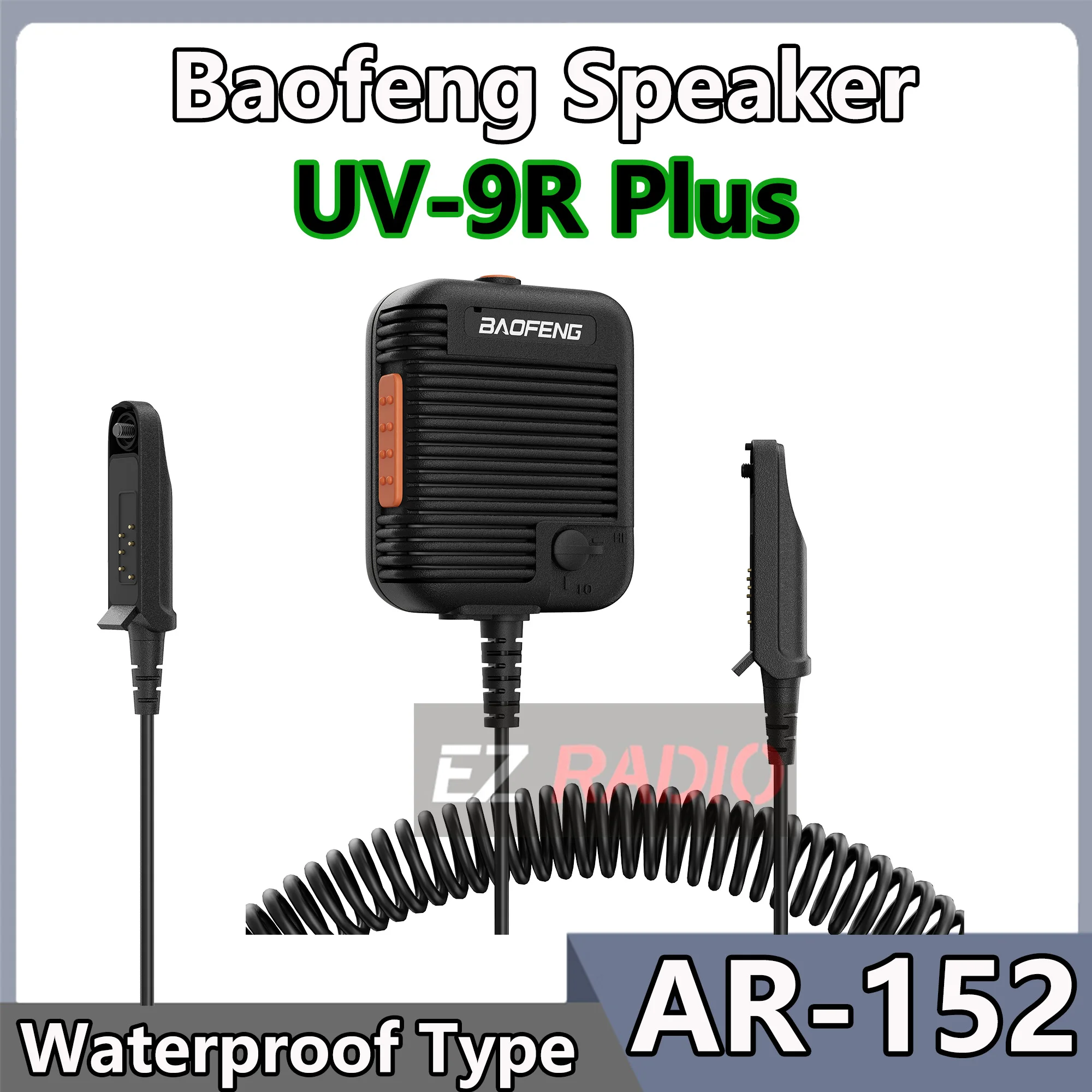 

Baofeng AR152 Tactical Speaker UV-9R Pro Microphone Waterproof Type Shoulder Mic for Baofeng UV-9R Plus UV-S22 Pro Two Way Radio