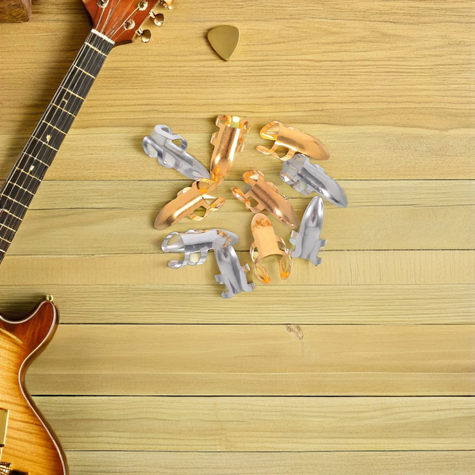 

10Pcs Guitar Finger Picks Stainless Steel Adjustable Thumb Picks for Acoustic Electric Bass Banjo Accessories Thumb Pick Guitar