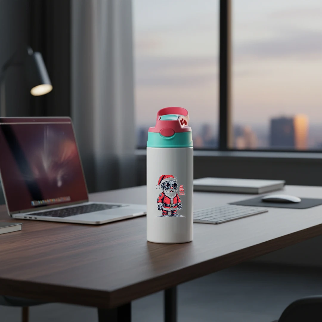 304 tasse thermique en acier inoxydable robot père noël dessin animé tasse de paille AI navigation bouteille d'eau pour enfants cadeau de noël tre
