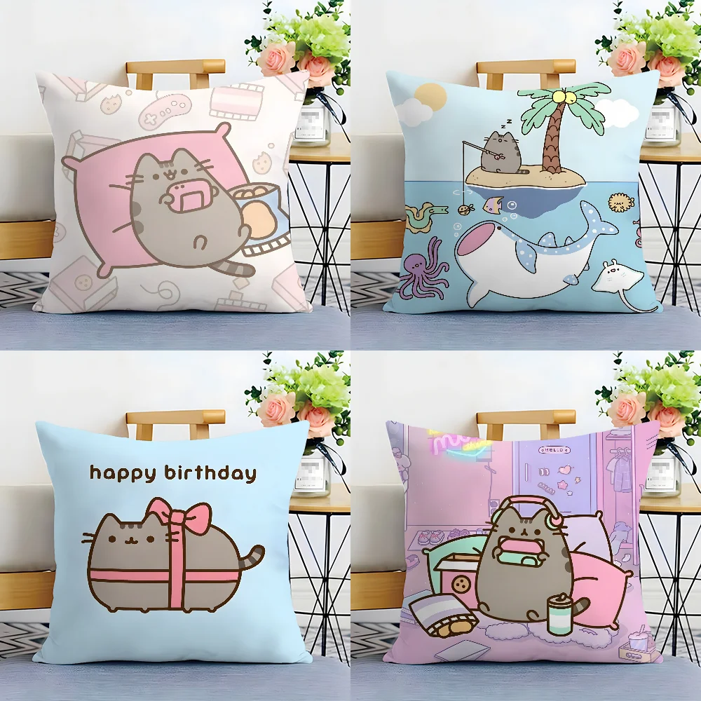 Kawaii C-Chubby Cat Cartoon Pillow Case Plush Fabric Soft  Pillowcase Double Sided Print Cushion Cover Household Gifts