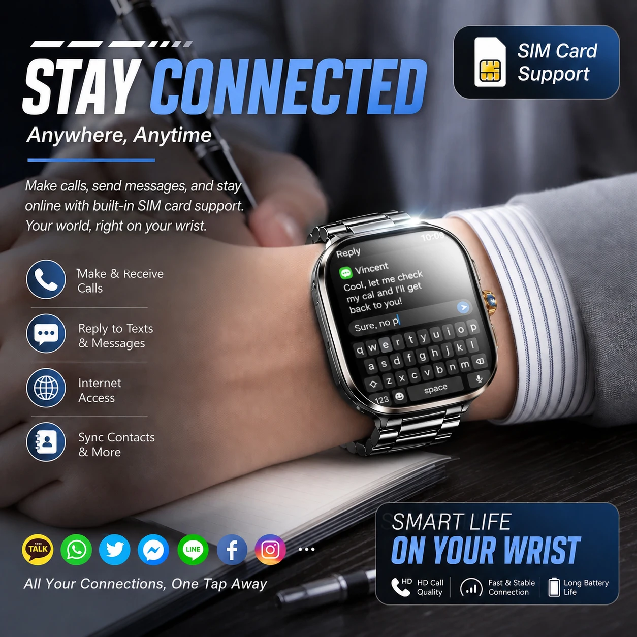 New 4G 5G Full Netcom Smartwatch 2.4 inch Amoled Screen Insert Sim Card GPS WIFI 190° Rotating Camera Game Android Smart Watch view 3