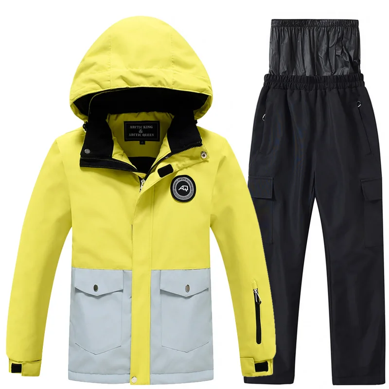 

-30 ℃ child skiing suit for boys girls 3 4 5 6 7 8 9 10 11 12 13 14 years old Winter Outdoor Waterproofing Warmth Enhancement