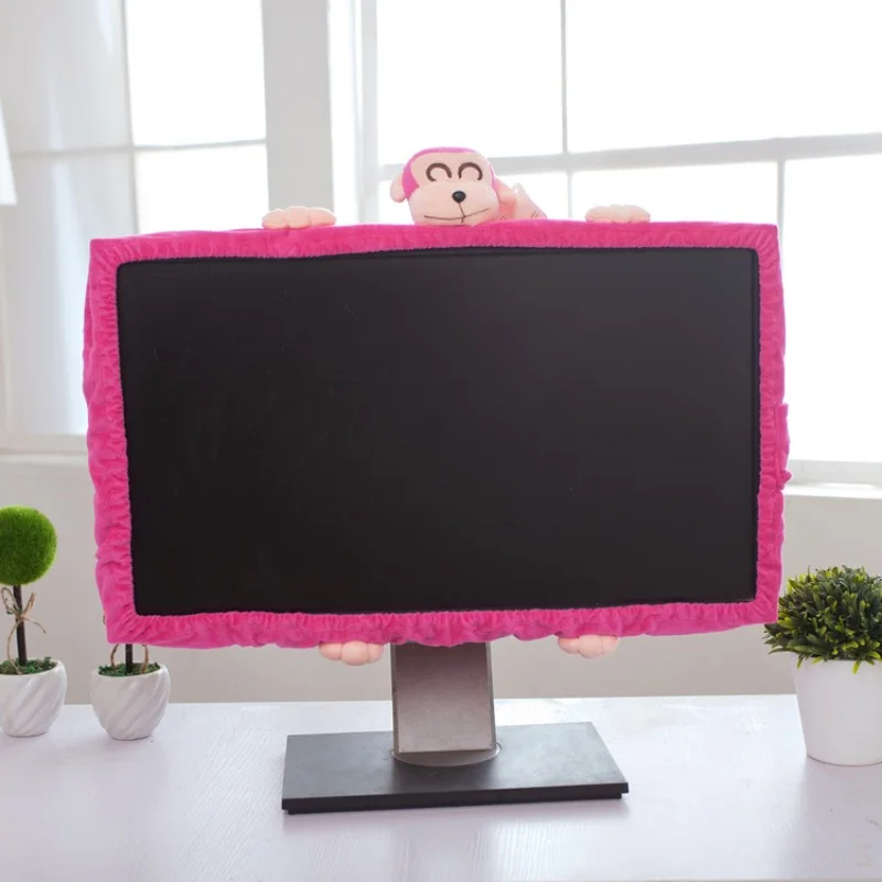 1 Pcs Computer Monitor Cover Cute Cartoon Elastic Laptop TV LCD Screen Decoration Computer Screen Cover for Home Office