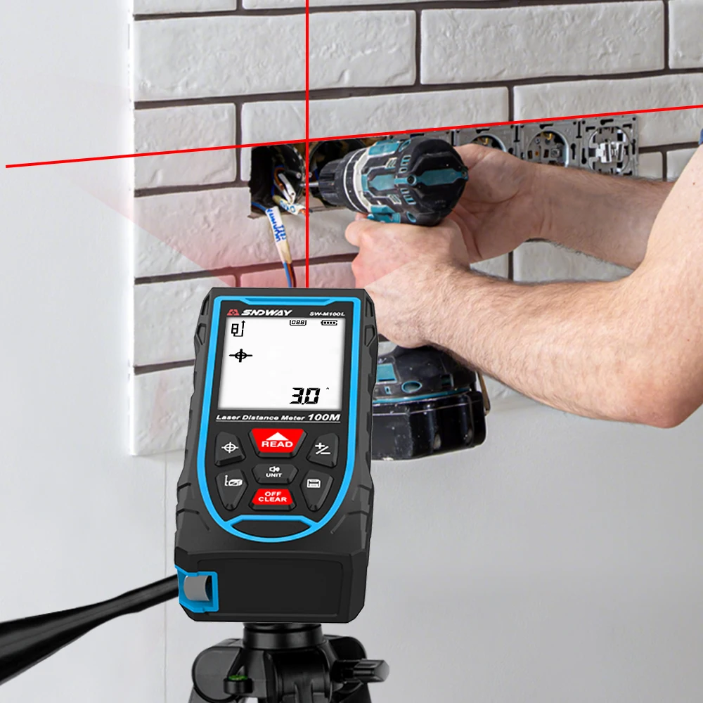 SNDWAY Laser Distance Measuring Instrument Highly accurate 50m/70m/100m/120m angle measurement, auto-calibration.