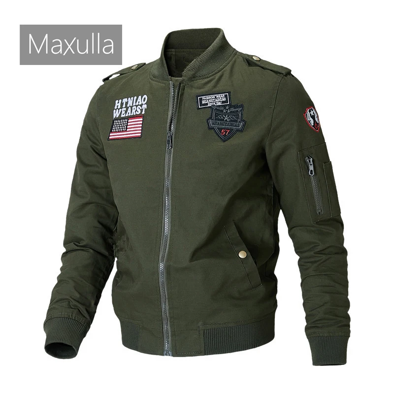 Spring Autum Men's Bomber Jacket Fashion Men Cotton Stand Collar Tactical Jacket Vintage Hiking Windbreaker Coats Men Clothing