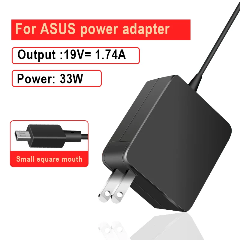 

19V 1.75A 33W AC Adapter Power Supply Laptop Charger For Asus E200 E200H E200HA E202S E202SA TP200S TP200SA X206HA