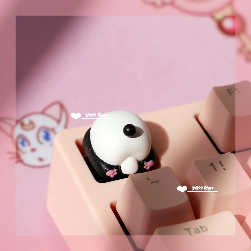 keycaps panda ass mechanical keyboard dedicated single Creative Anime cartoon DD pink cute personality keycap for Cherry MX axis