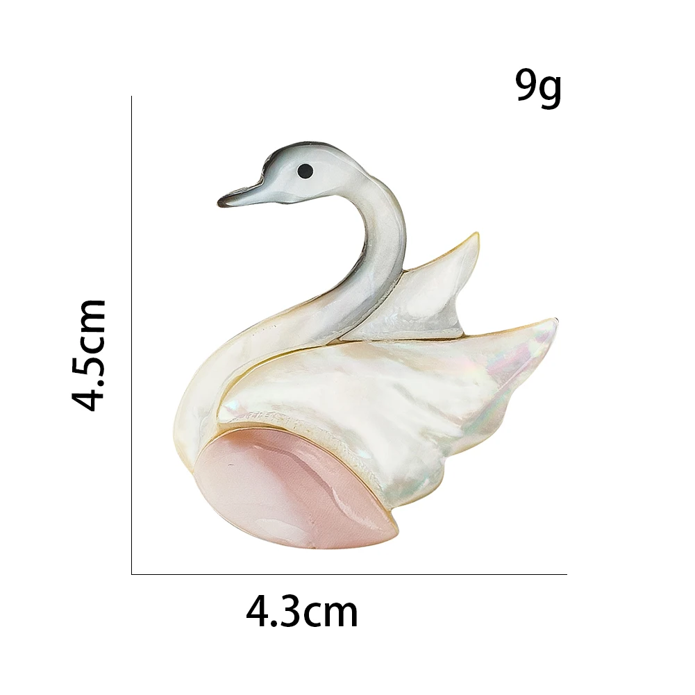 Natural Mother-of-Pearl Shell Swan Brooch Women\'s Elegant Animals Corsage Banquet Suit Badge Enamel Lapel Pin Fashion Accessory