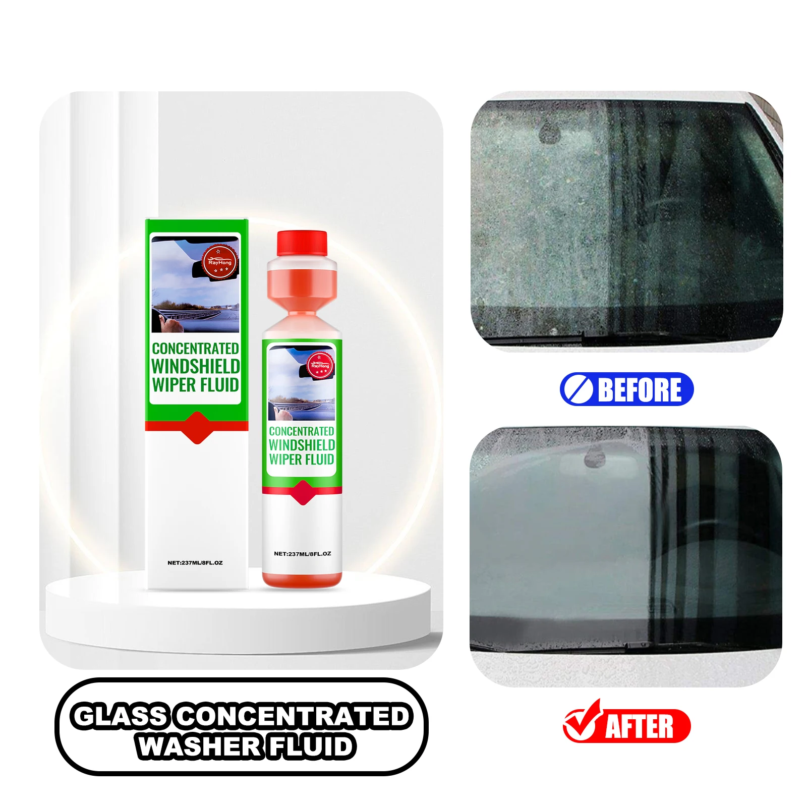 

RAYHONG концентрированная жидкость для омывателя лобового стекла автомобиля 237 мл жидкость для стеклоочистителя автомобиля универсальное средство для чистки стекла