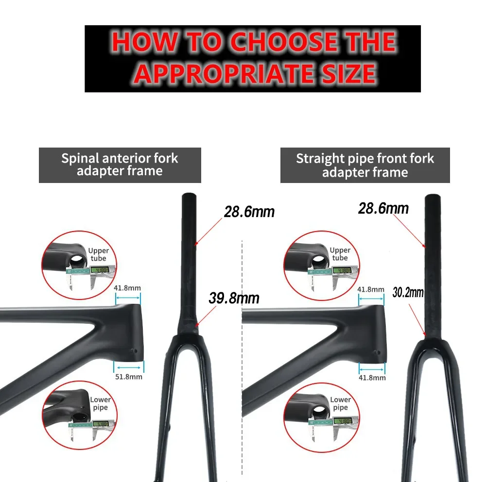 Carbon Fork V &disc Brake 700C Road Bicycle  QR 100x12mm Road Carbon Fork Tapered Tube 39.8/30.2mm Front Fork Carbon frame parts