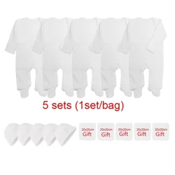 5 Sets Newborn Baby Clothing Sets Romper Bonnet Sleepsuits Jumpsuits Growings One-Pieces Sleepers Grows Roupa Wholesale in bulk