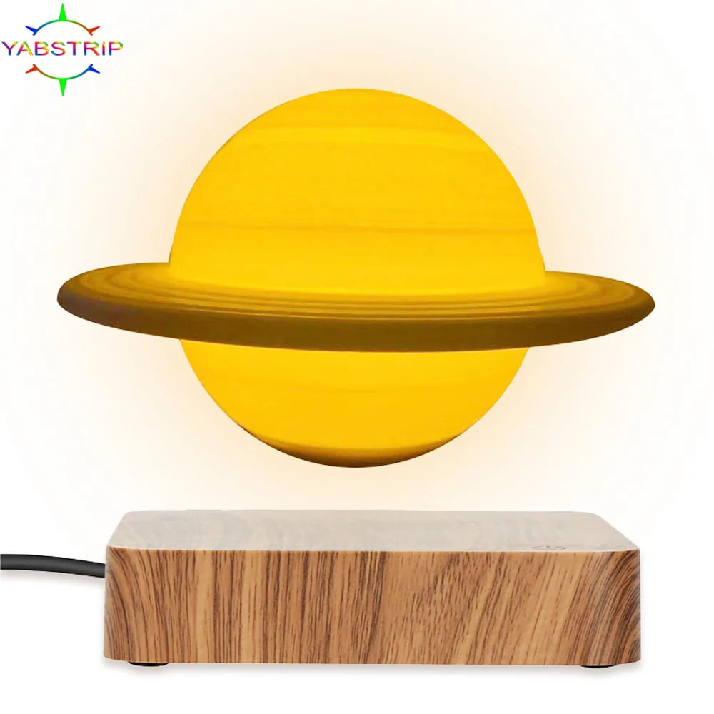 3D Magnetic Levitating Saturn Lamp Night Light 3 Colors Rotating Wireless LED Floating Lamp For Beedroom Novelty Gifts Christmas