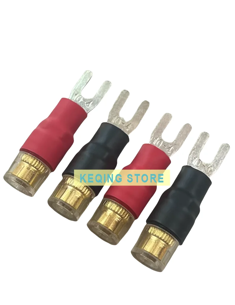 4PCS Y-Plug to Banana-Plug adapter connector for Old version Accuphase amplifier dedicate Purple copper plated with thick silver