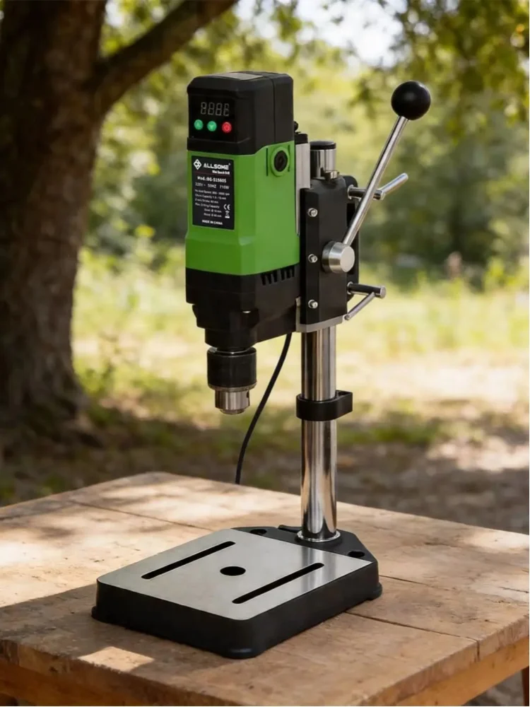 ALLSOME 710W Tischbohrmaschine, 800-3000 U/min Bohrmaschine mit variabler Geschwindigkeit, 1,5-13 mm Bohrfutter