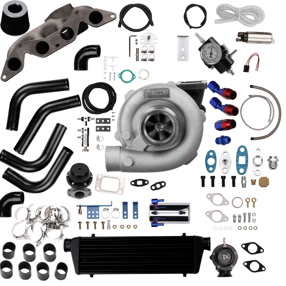 

MaXpeedingrods T04E Turbo Kit Wastegate+Intercooler+Manifold 11PCS Kit For Honda Civic D17 EX