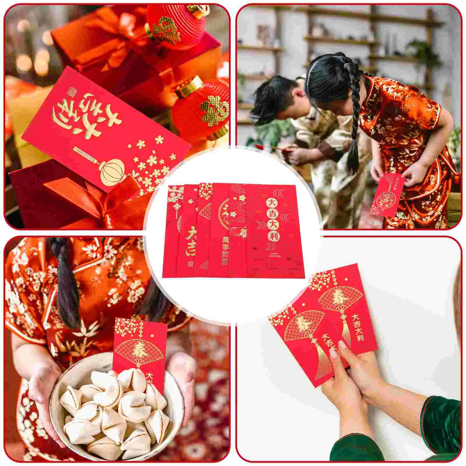 36 Pcs Red Envelopes LED Mid Autumn Year Hongbao Christmas Decor Decorations for New 2020 Money Major