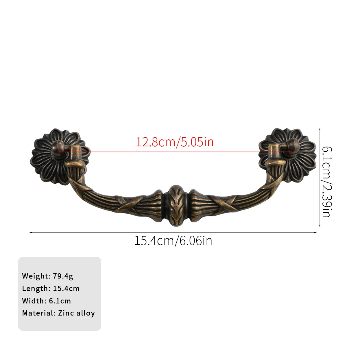 Nový Čínské ozdoba antický šuplík bronz jednoduchý evropský ovládat výmol spacing z 124 mm.