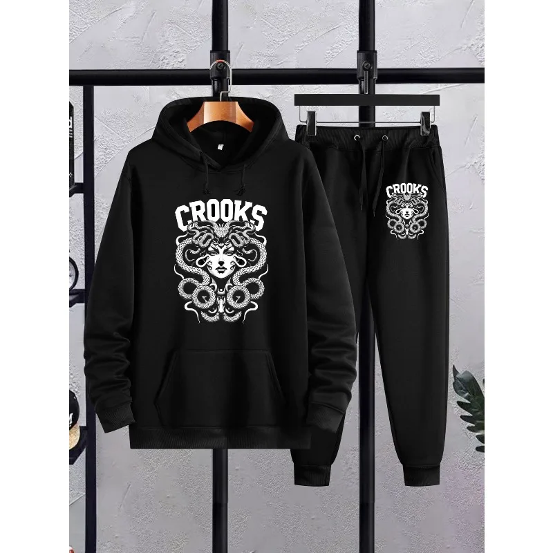 

2025 г. Мужская и женская модная толстовка с 3D-принтом и черно-белым узором, повседневная толстовка с длинными рукавами