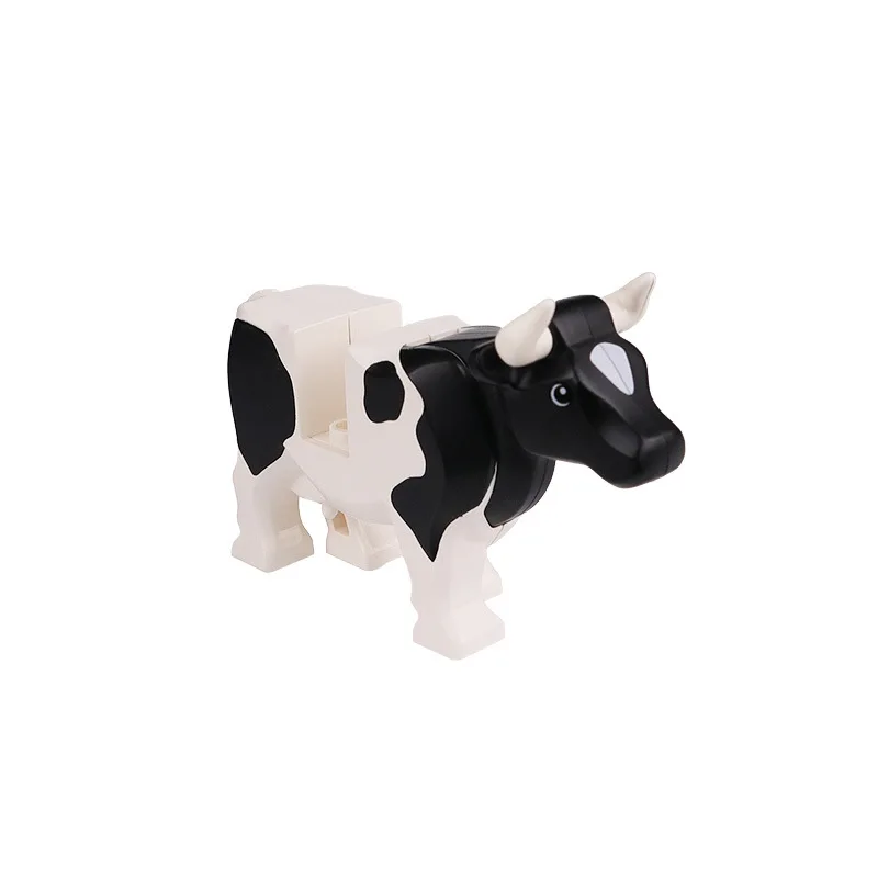 Cross border animals milk cows water buffalo children's ranches farms small particle building block accessories, toy gifts