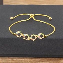 Nidin New Fashion Upscale Jewelry Shiny Zircon Geometric Charm Link Chain Bracelets 15 Styles Fine Party Wedding Jewelry Gift