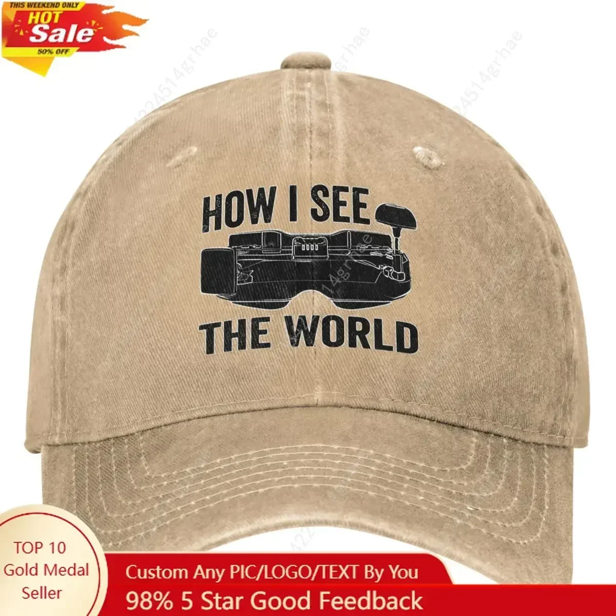 Men Women FPV Flying Drone Pilot Hats Vintage Distressed Washed Remote Aircraft Operator Baseball Cap Adjustable