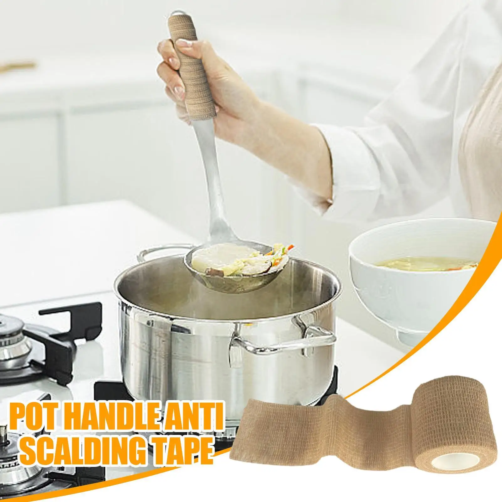 Anti-Scalding Pot Handle Tape Self-Adhesive Iron Pot And Hot Pot Handle Tape Wrapping Tape Grill Accessories For Table Legs