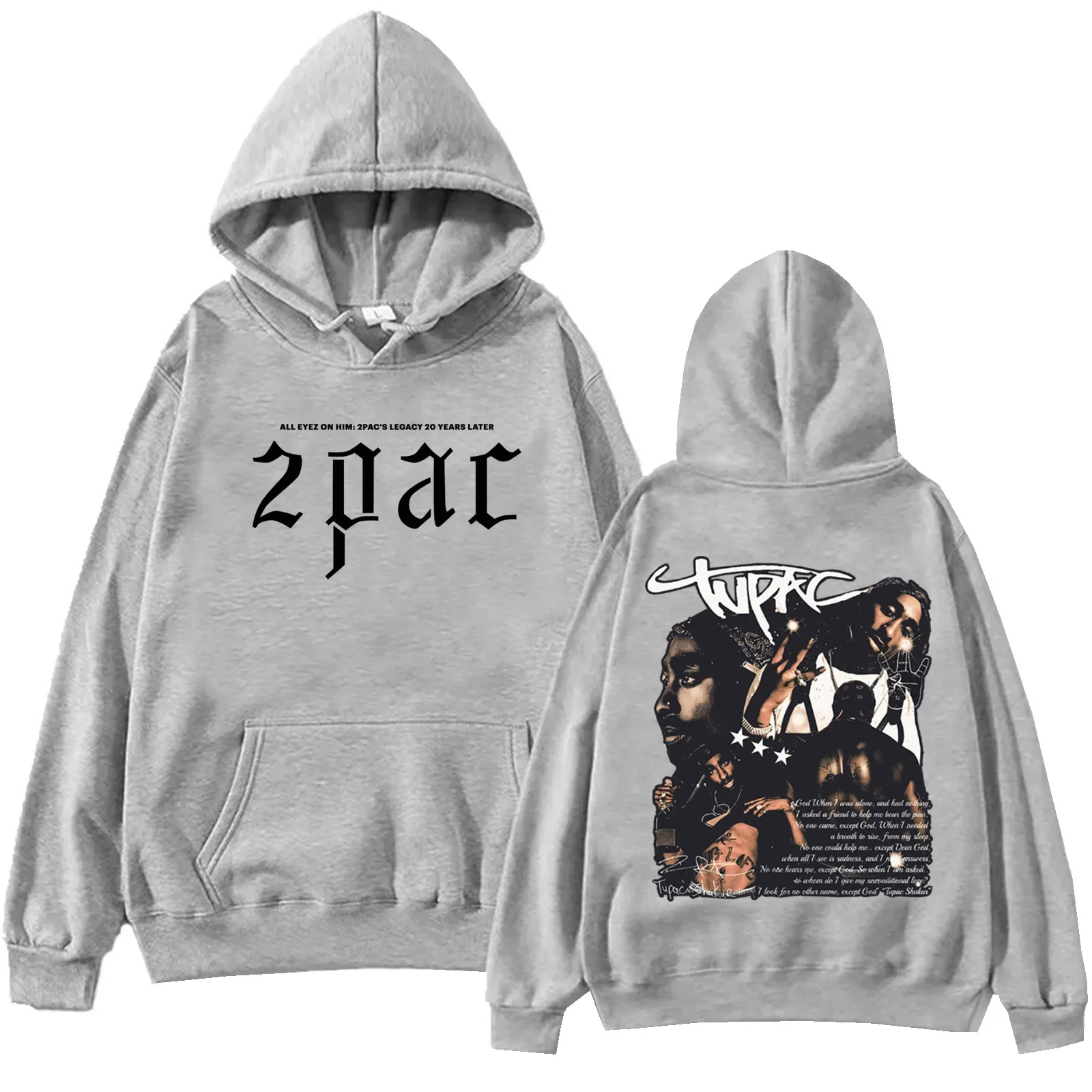 Tupac Shakur 2pac Hoodie Harajuku Hip Hop Pullover Tops Popular Music Sweatshirt Fans Gift