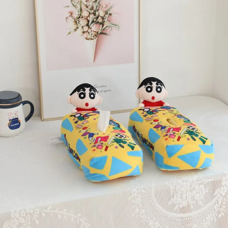 

Cartoon Crayon Shin Chan Plush Doll Tissue Box Home Desktop Storage Tissue Box Kawaii Shin-Chan Animation Car Tissue Box