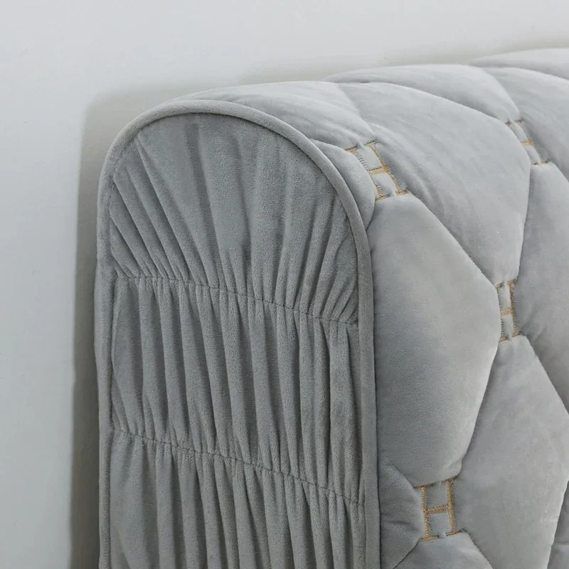 Thicken Luxury Velvet Quilted Headboard Cover Solid Color High Grade All-inclusive Bedside Cover Soft Plush Bed Head Cover