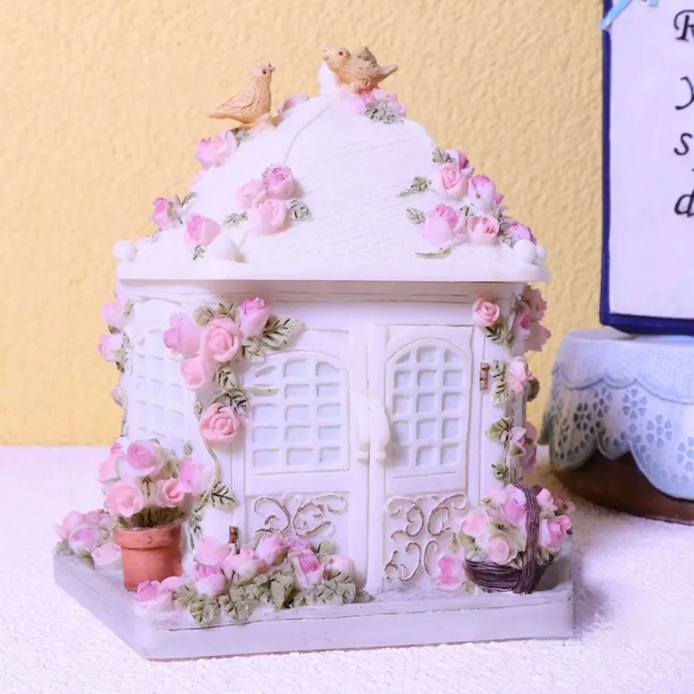 

Romantic Flower House Storage Box Silicone Mold for Epoxy Resin Aroma Plaster Candle Cup DIY Jewelry Organizer Home Decor Gift