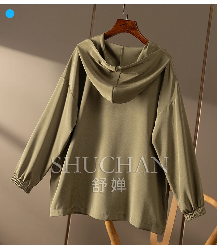 Hooded Loose Heavy Silk Long Sleeve Sweatershirt Women's 1R70 hooded streetwear women sweatshirt