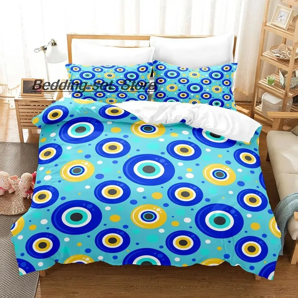 Hip Hop Turkish Evil Eye Bedding Set Single Twin Full Queen King Size Bed Set Aldult Kid Bedroom Duvetcover Sets Bed Sheet Set