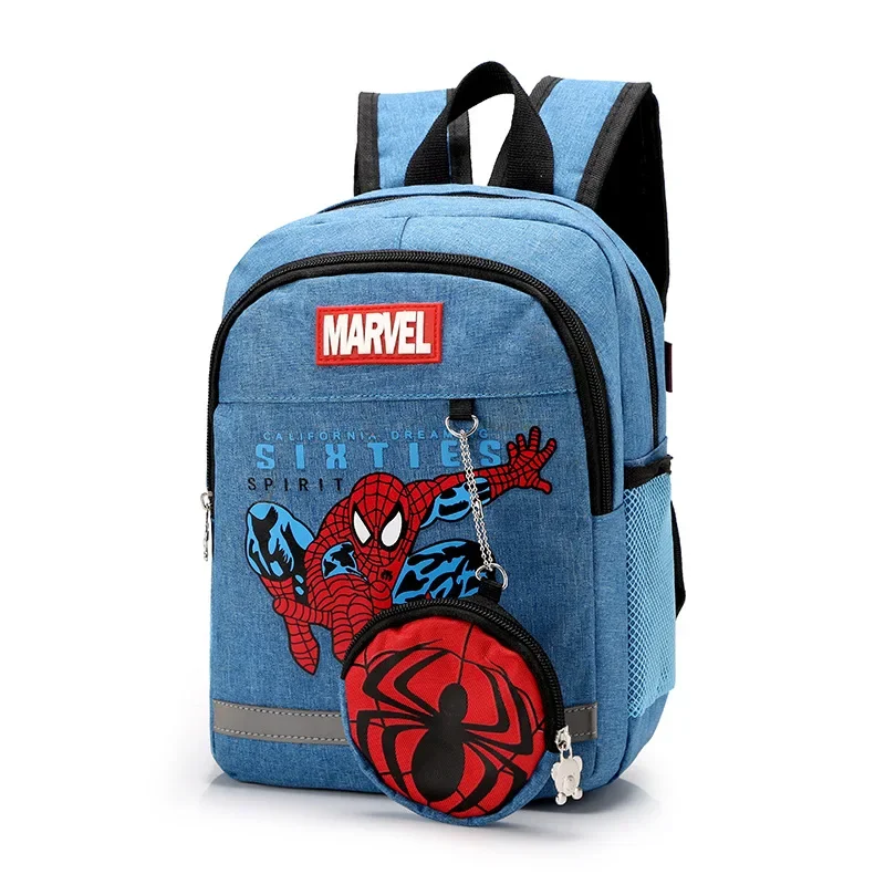Disney tas ransel anak laki-laki, tas punggung anak prasekolah kapten Amerika laba-laba pola pria, tas sekolah ringan lucu remaja