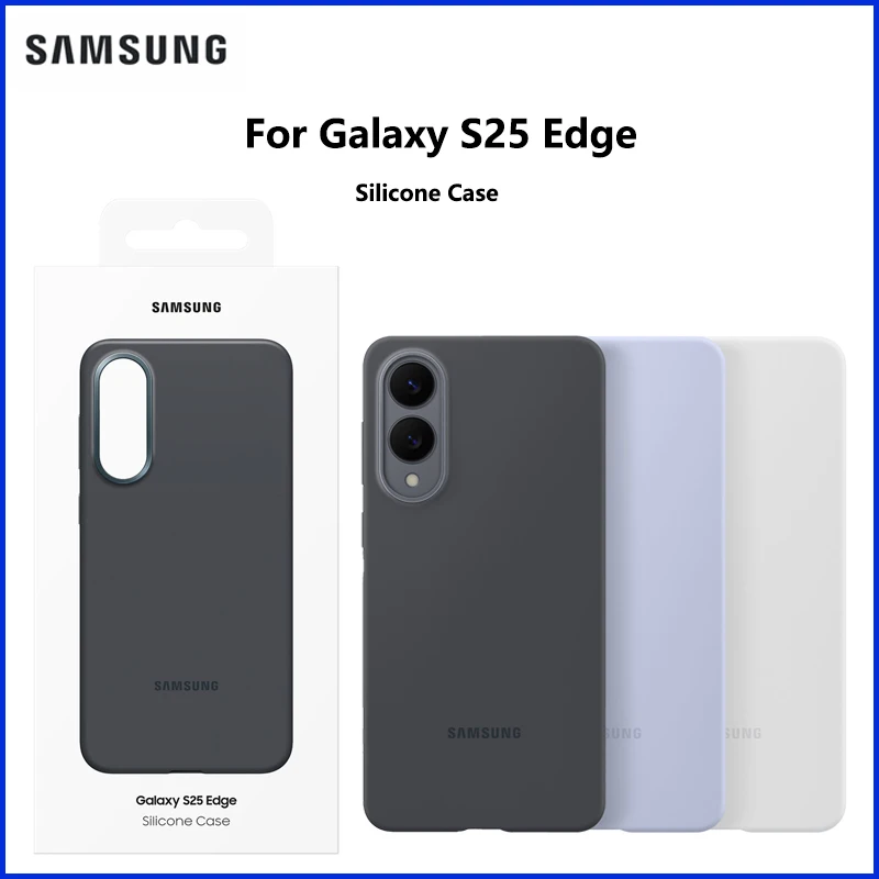 Original for Samsung Silicone Case for Galaxy S25 Edge Phone Case Shockproof Anti-slip Genuine EF-PS937