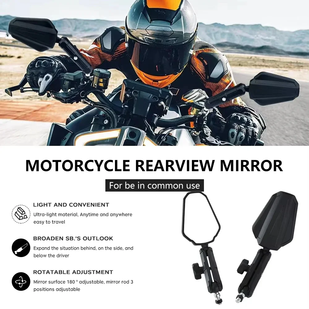 WB1 M8 M10 Foldable 360 Rotation Side Reflector Adjustable Motorcycle Rearview Mirrors sport upgrade off-road street