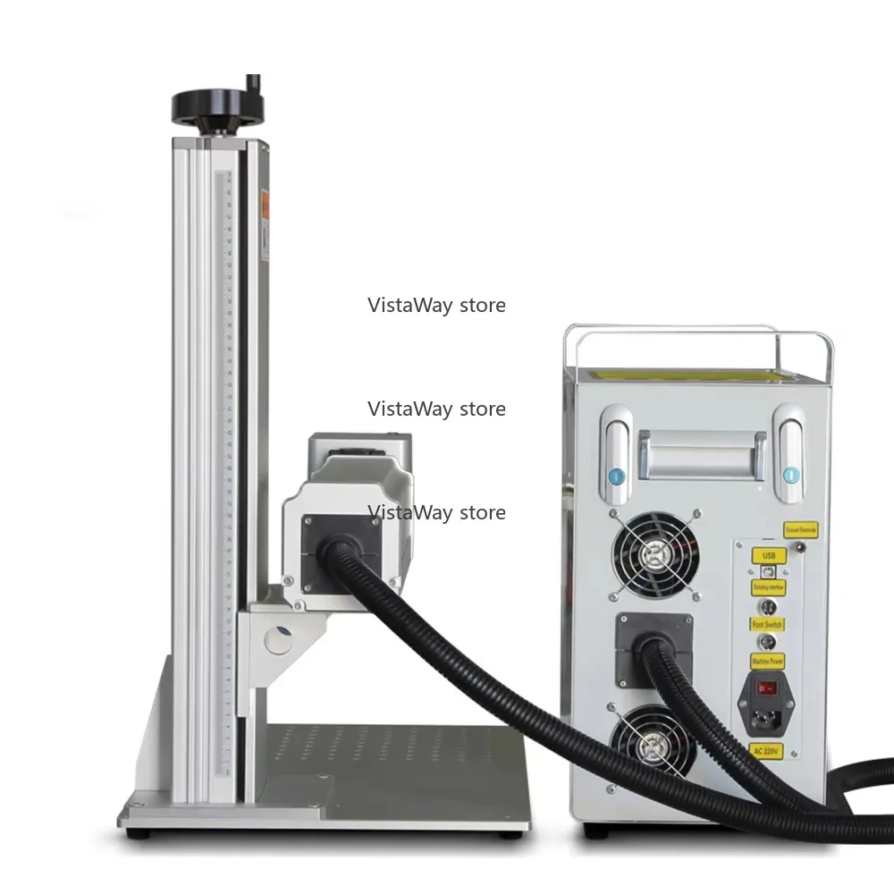 Raycus 30W Air-Cooled Split Fiber Laser Marking Machine New Condition Programmable AI Graphic Format Support Automated Loading