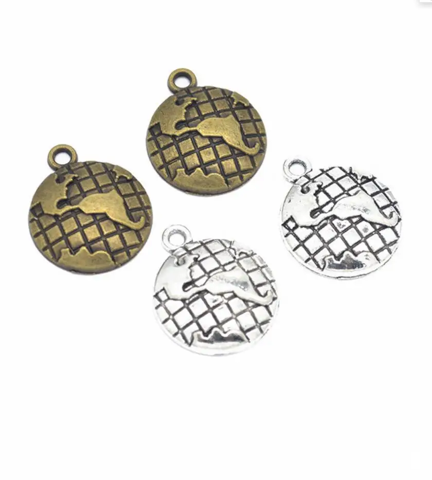 40pcs 24*20mm World Map Charms Metal Globe Pendant Keychain Pendientes Crafting Jewelry Supplies F0327