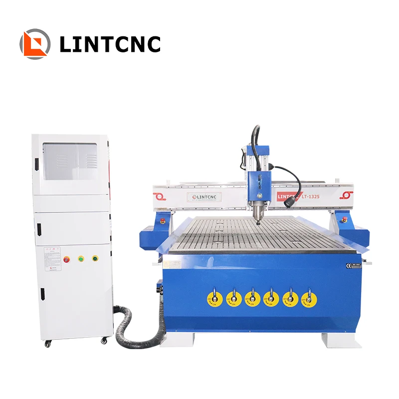 Large Round Wood Cut Carve Machine 200mm Rotary Axis Side Mounted 4x8 1300x2500mm Vacuum T-slot Table with Vacuum Cleaner